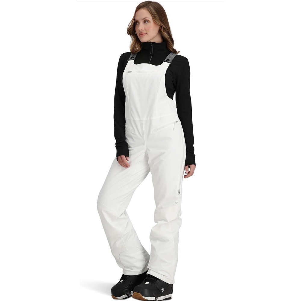 Obermeyer Womens Bliss Ski Bib Snow Pants White Size 8 Insulated Waterproof $299